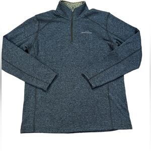 Eddie Bauer Blue Quarter Zip Fleece Lined Shirt XL